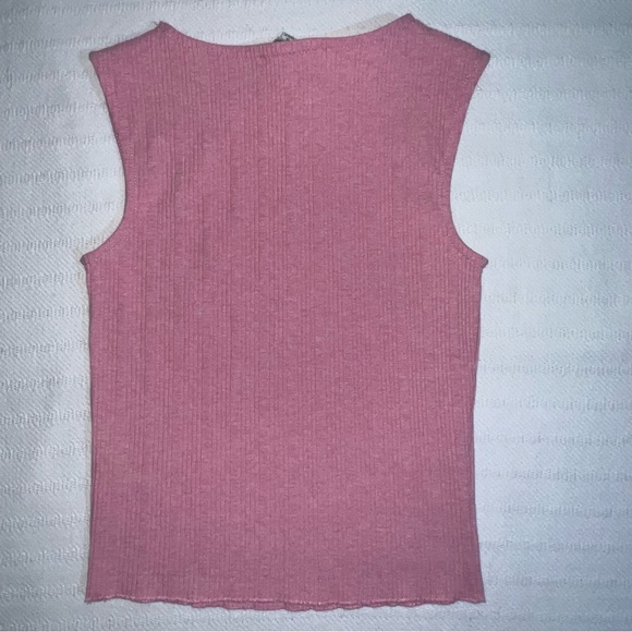 Francescas High Neck Knit Top Womens Small Y2K Pheobe Buffay Preppy Collegiate - Picture 2 of 7